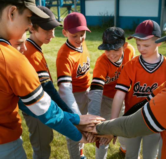 Young athletes training